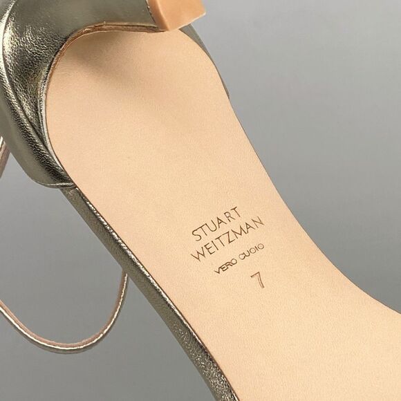 Stuart Weitzman Metallic Leather Sandals size 7 - Picture 12 of 12